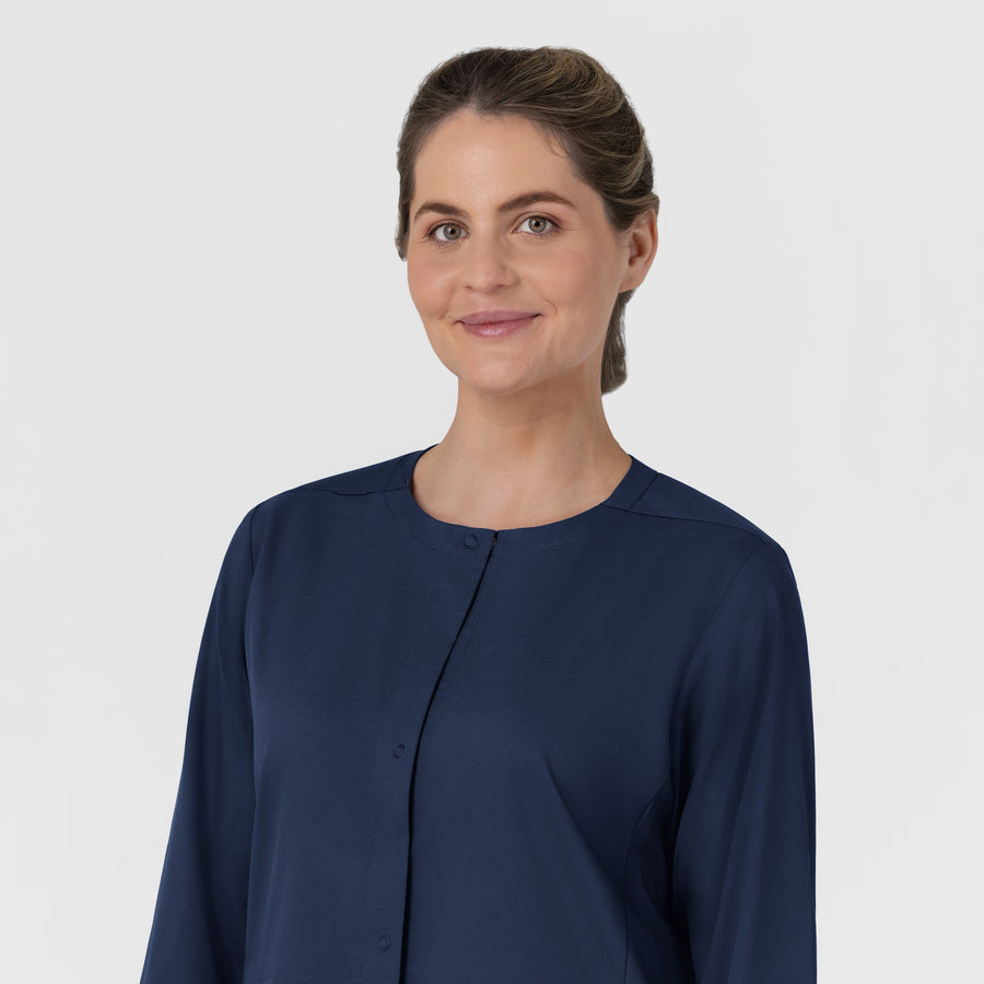 Boundless Women’s Warm-Up Scrub Jacket Navy front detail