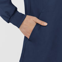 Boundless Women’s Warm-Up Scrub Jacket Navy hemline detail