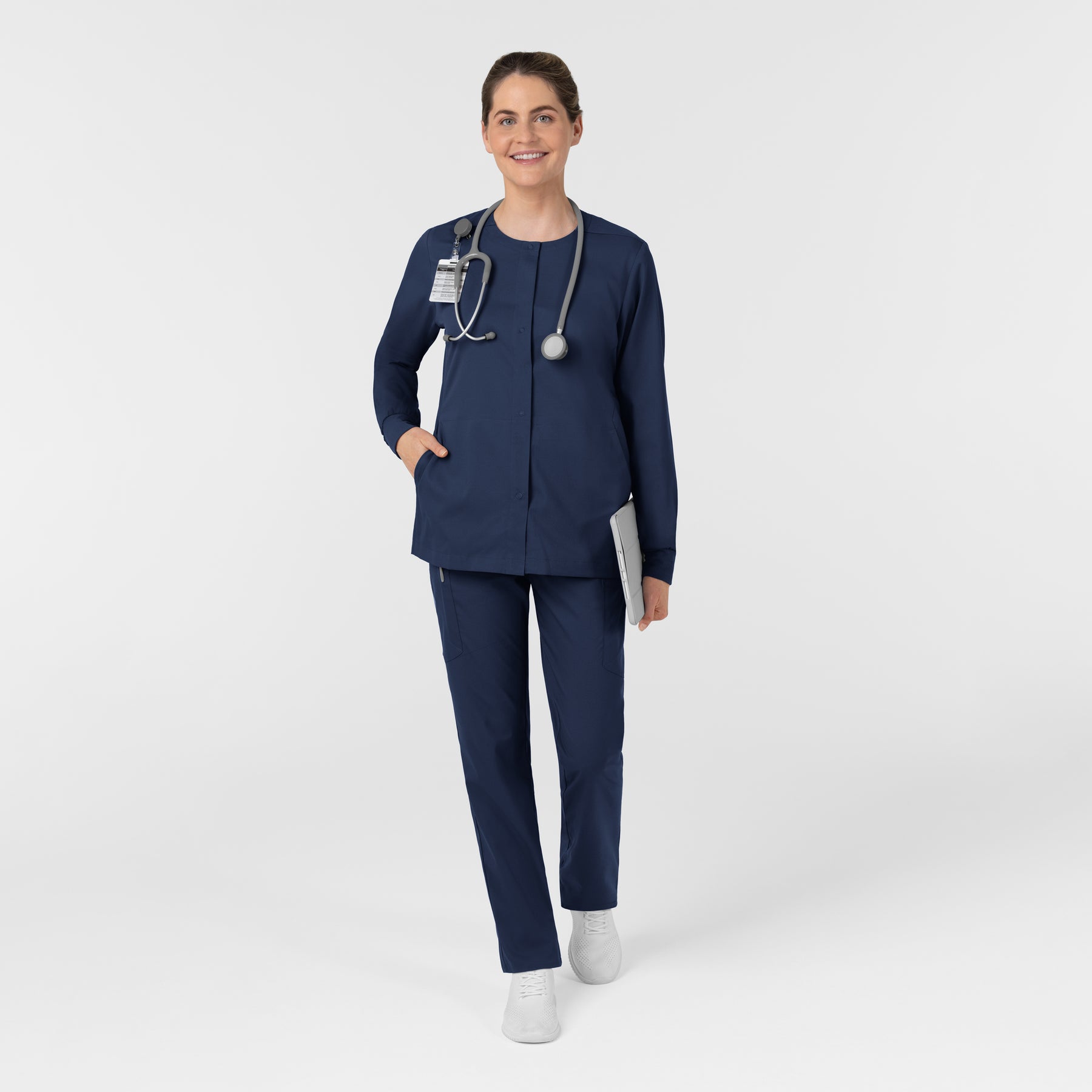 Boundless Women’s Warm-Up Scrub Jacket - Navy