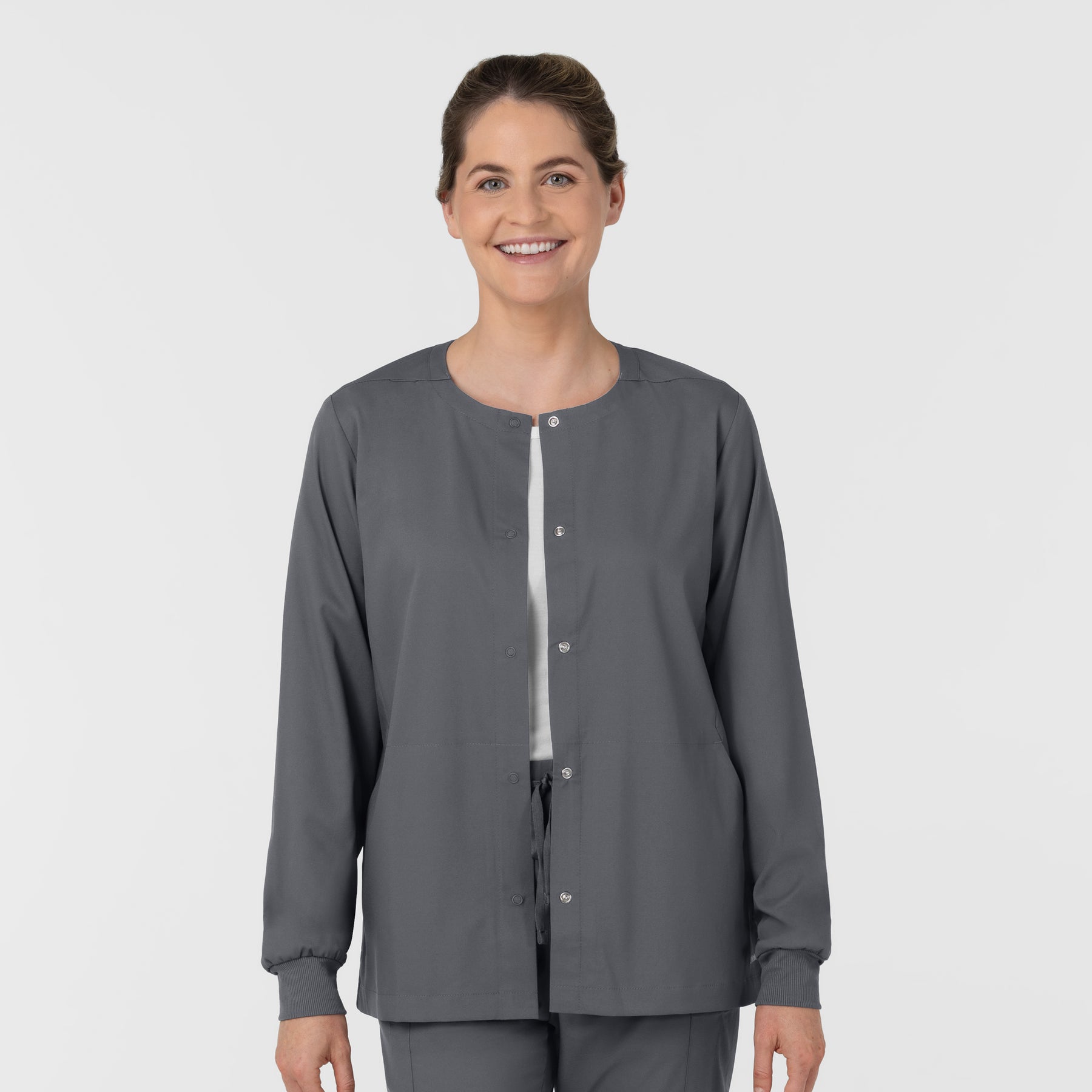 Boundless Women’s Warm-Up Scrub Jacket Pewter