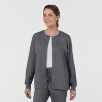 Boundless Women’s Warm-Up Scrub Jacket Pewter side view