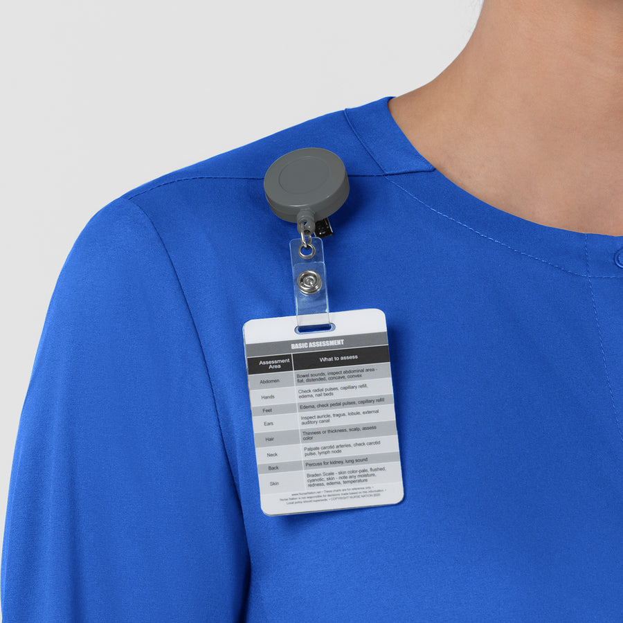 Boundless Women’s Warm-Up Scrub Jacket Royal side detail 2
