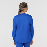 Boundless Women’s Warm-Up Scrub Jacket Royal back view