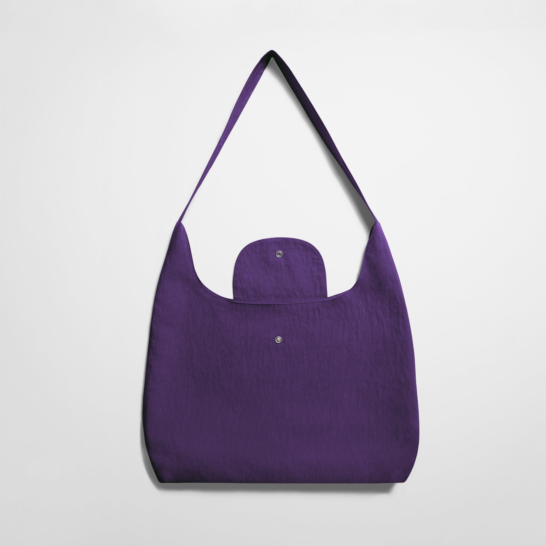 Women’s Crescent Bag Eggplant front detail
