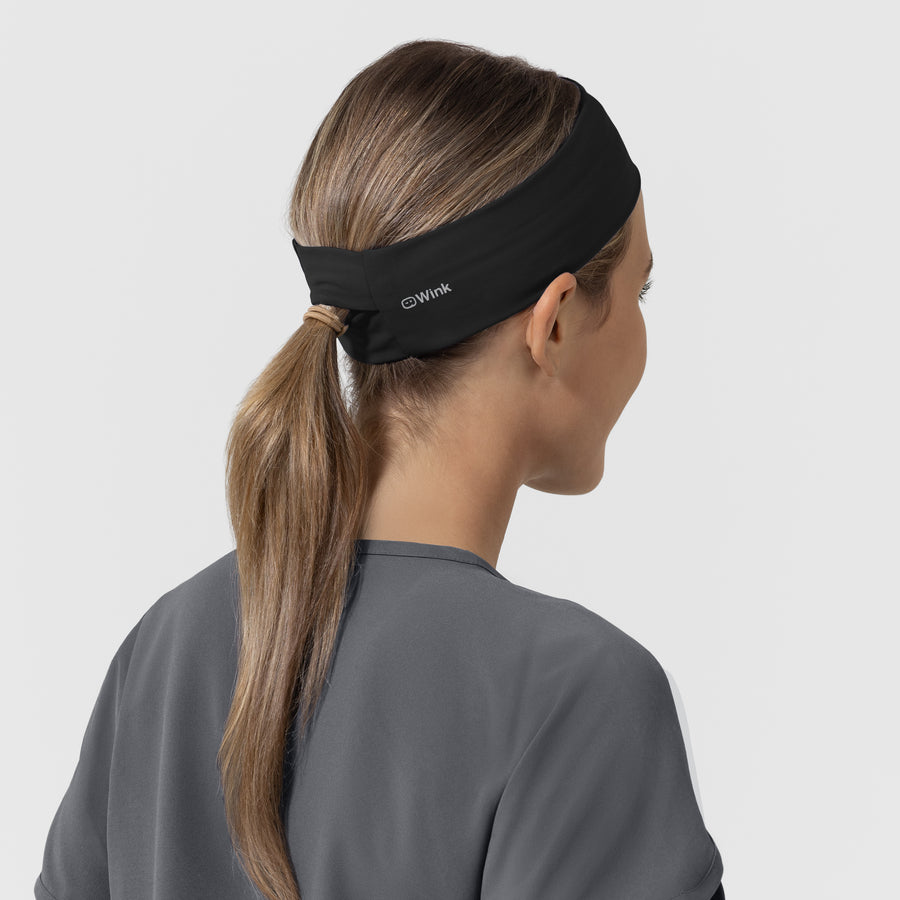 Ponytail Headband Black back view