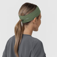Ponytail Headband Olive back view