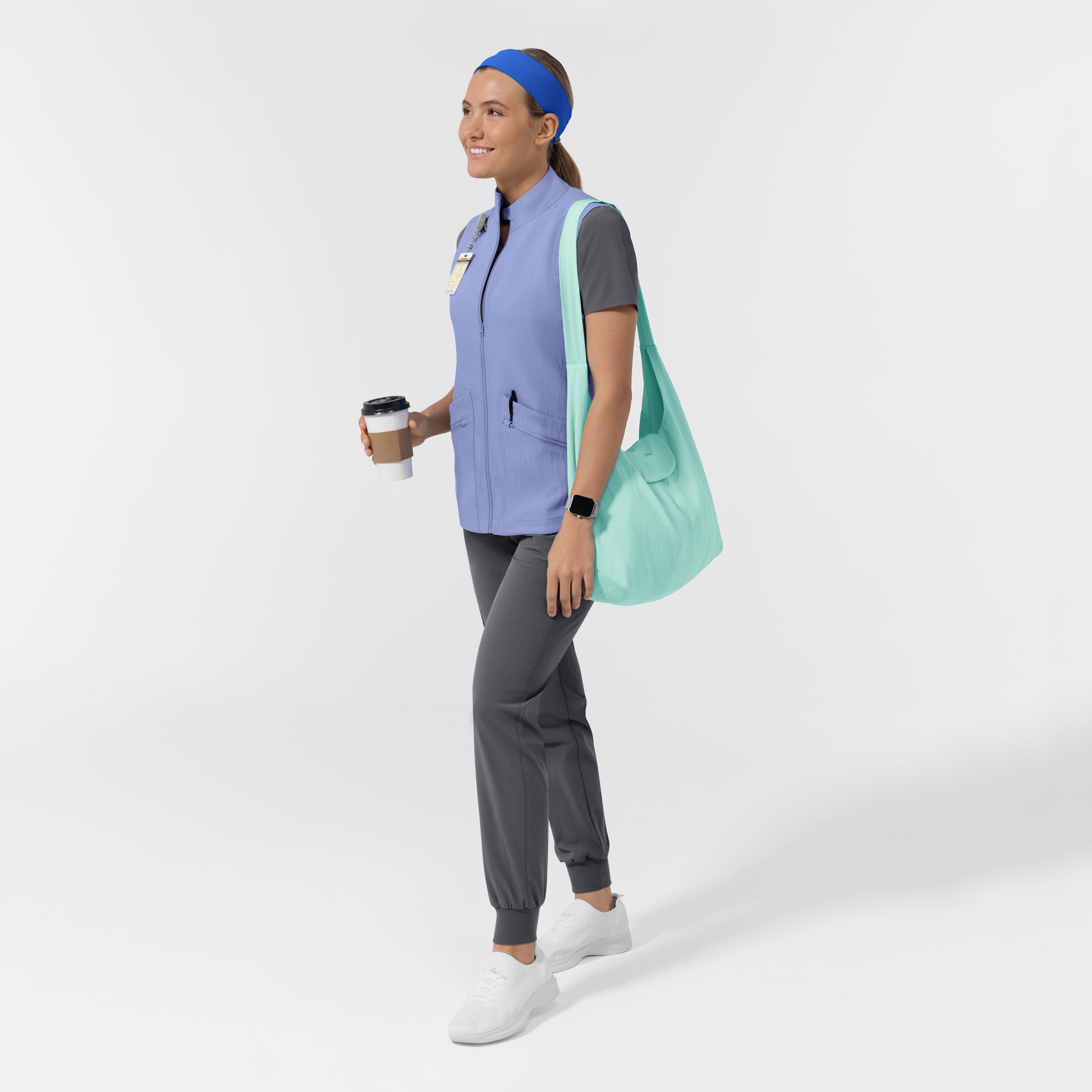 Ponytail Headband Royal full scrub set