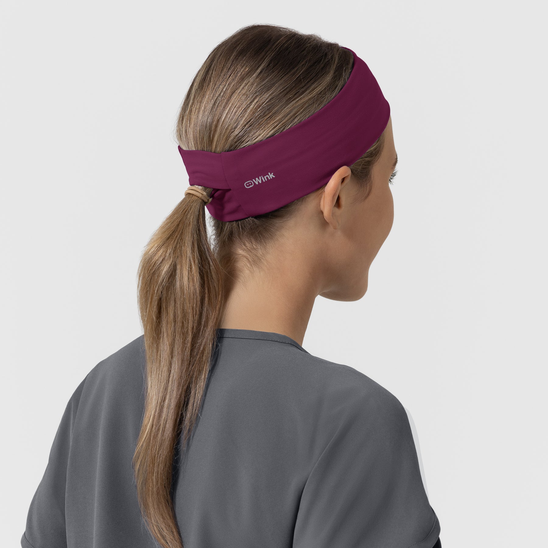 Ponytail Headband Wine back
