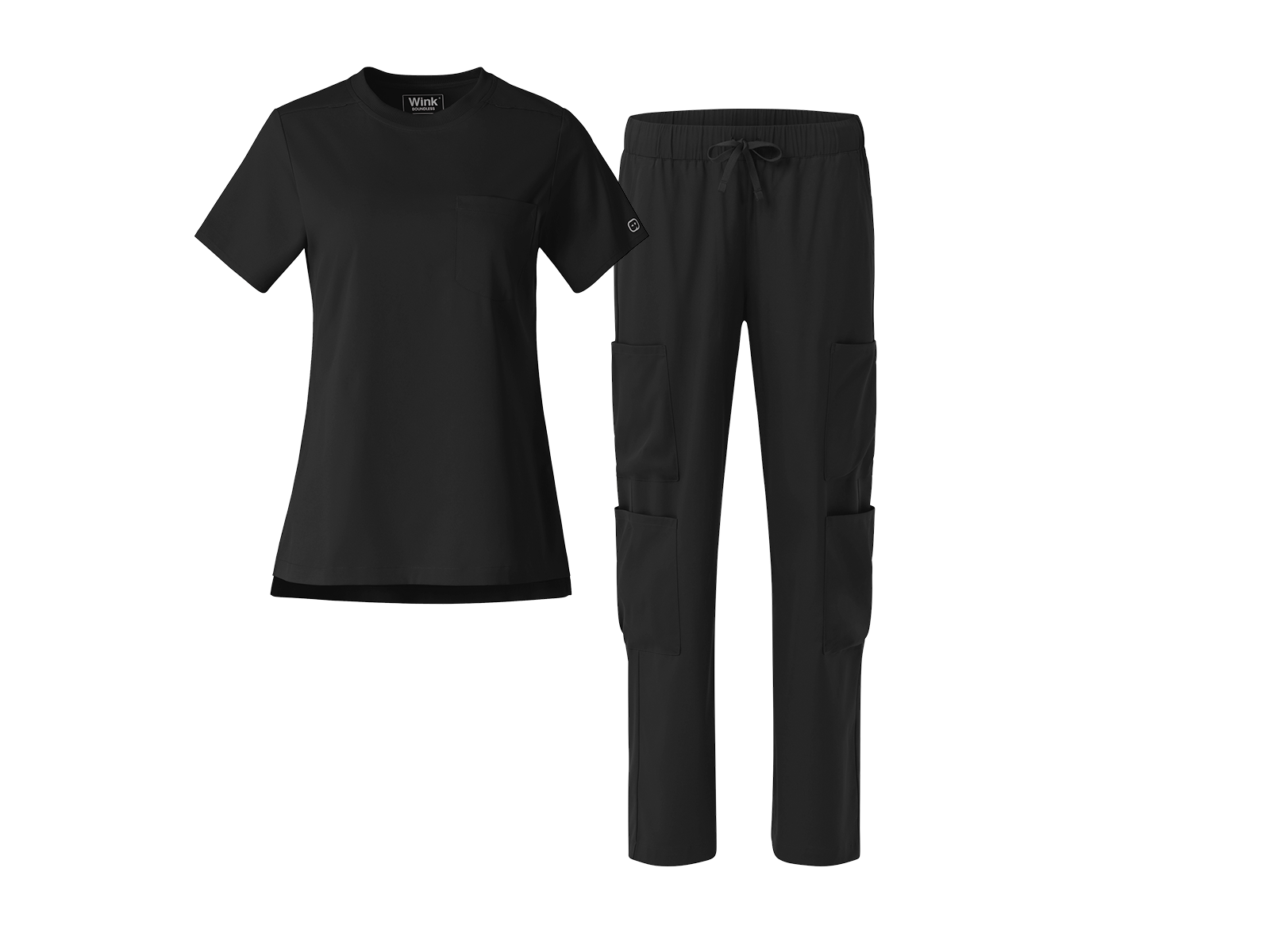 Boundless Crew Neck Wide Leg Scrub Set