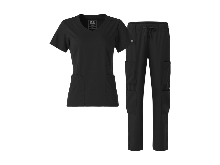Boundless V-Neck Wide Leg Scrub Set