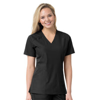 Force Liberty Women's Multi-Pocket V-Neck Scrub Top Black