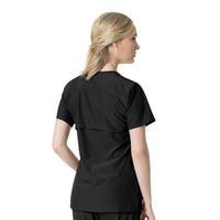 Force Liberty Women's Multi-Pocket V-Neck Scrub Top Black back view