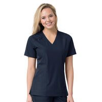 Force Liberty Women's Multi-Pocket V-Neck Scrub Top Navy