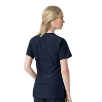 Force Liberty Women's Multi-Pocket V-Neck Scrub Top Navy back view