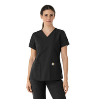 Carhartt Force Essentials Women's V-Neck Scrub Top - Black