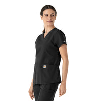 Carhartt Force Essentials Women's V-Neck Scrub Top - Black side