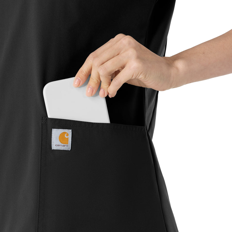 Carhartt Force Essentials Women's V-Neck Scrub Top - Black pocket