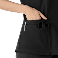 Carhartt Force Essentials Women's V-Neck Scrub Top - Black scissor pocket