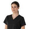 Carhartt Force Essentials Women's V-Neck Scrub Top - Black neckline
