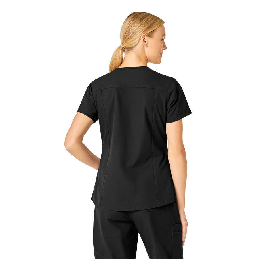 Force Essentials Women's V-Neck Scrub Top Black back view