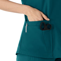 Carhartt Force Essentials Women's V-Neck Scrub Top - Caribbean Blue scissor pocket
