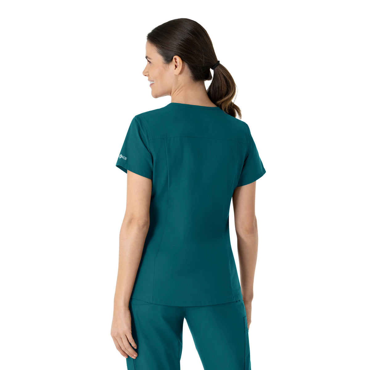 Carhartt Force Essentials Women's V-Neck Scrub Top - Caribbean Blue back