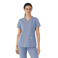 Carhartt Force Essentials Women's V-Neck Scrub Top - Ceil Blue