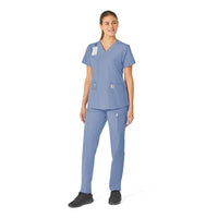 Force Essentials Women's V-Neck Scrub Top Ceil Blue full scrub set