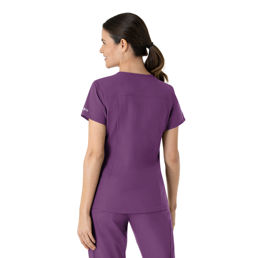 Carhartt Force Essentials Women's V-Neck Scrub Top - Eggplant back