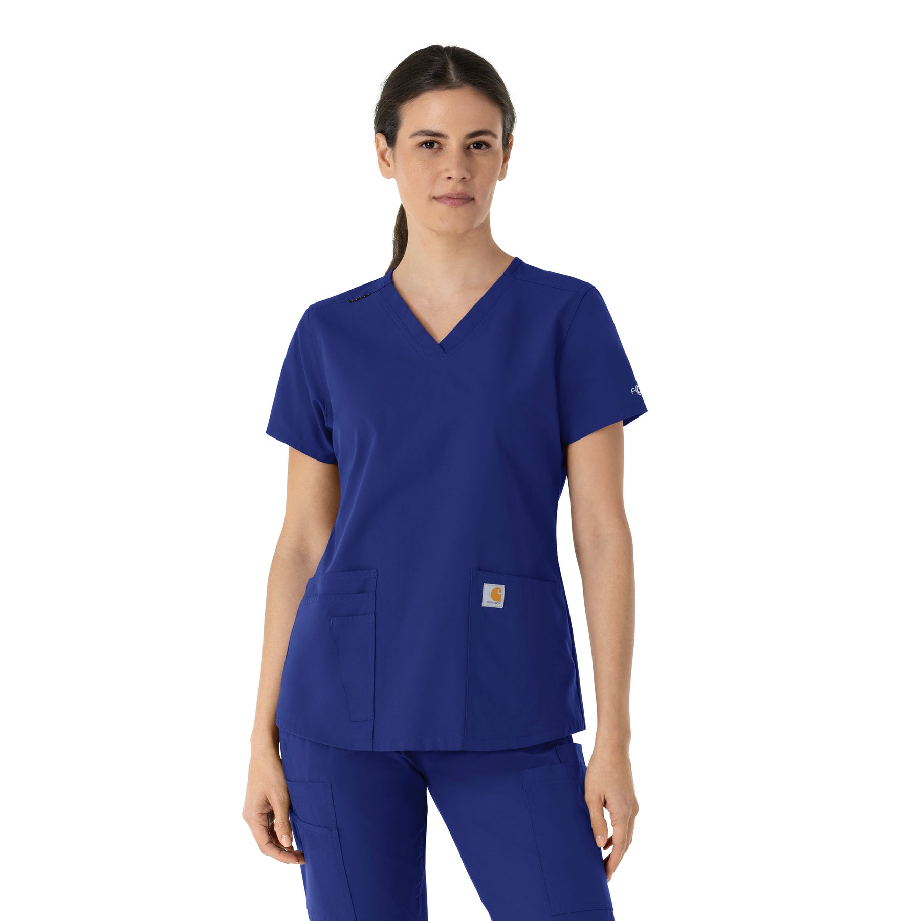 Force Essentials Women's V-Neck Scrub Top Galaxy Blue