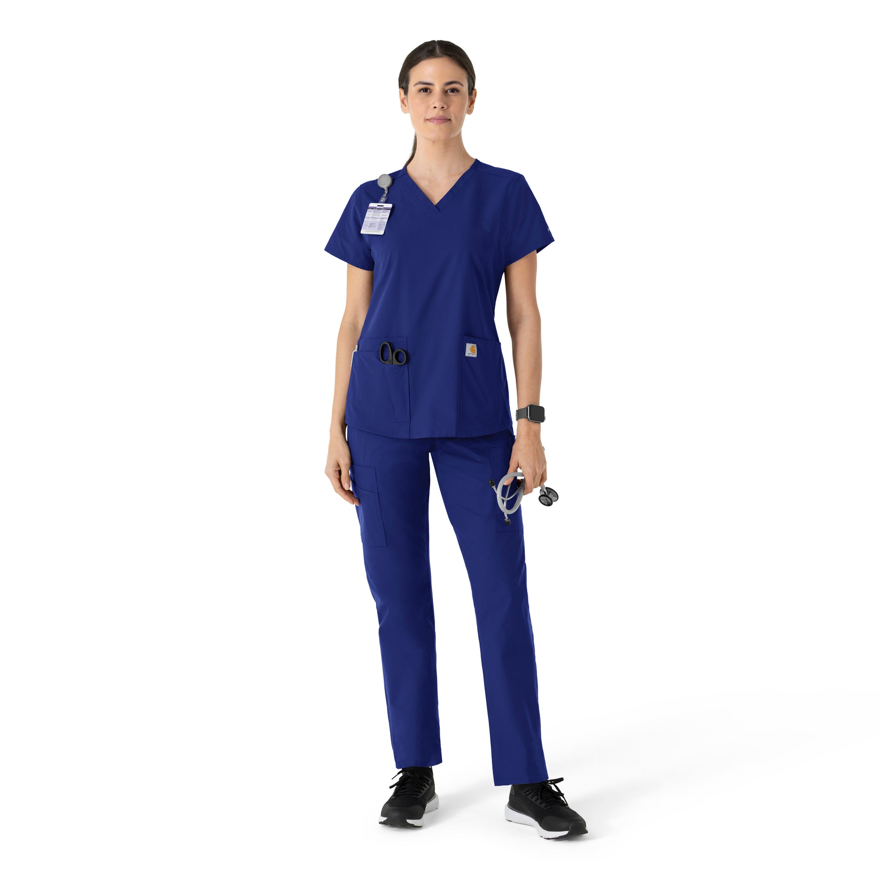 Force Essentials Women's V-Neck Scrub Top Galaxy Blue full scrub set