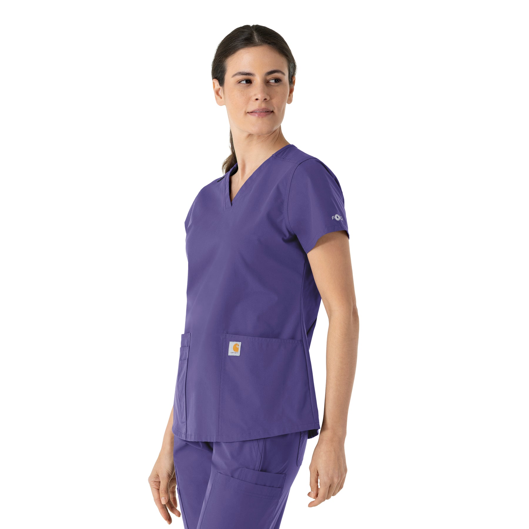 Carhartt Force Essentials Women's V-Neck Scrub Top - Grape side