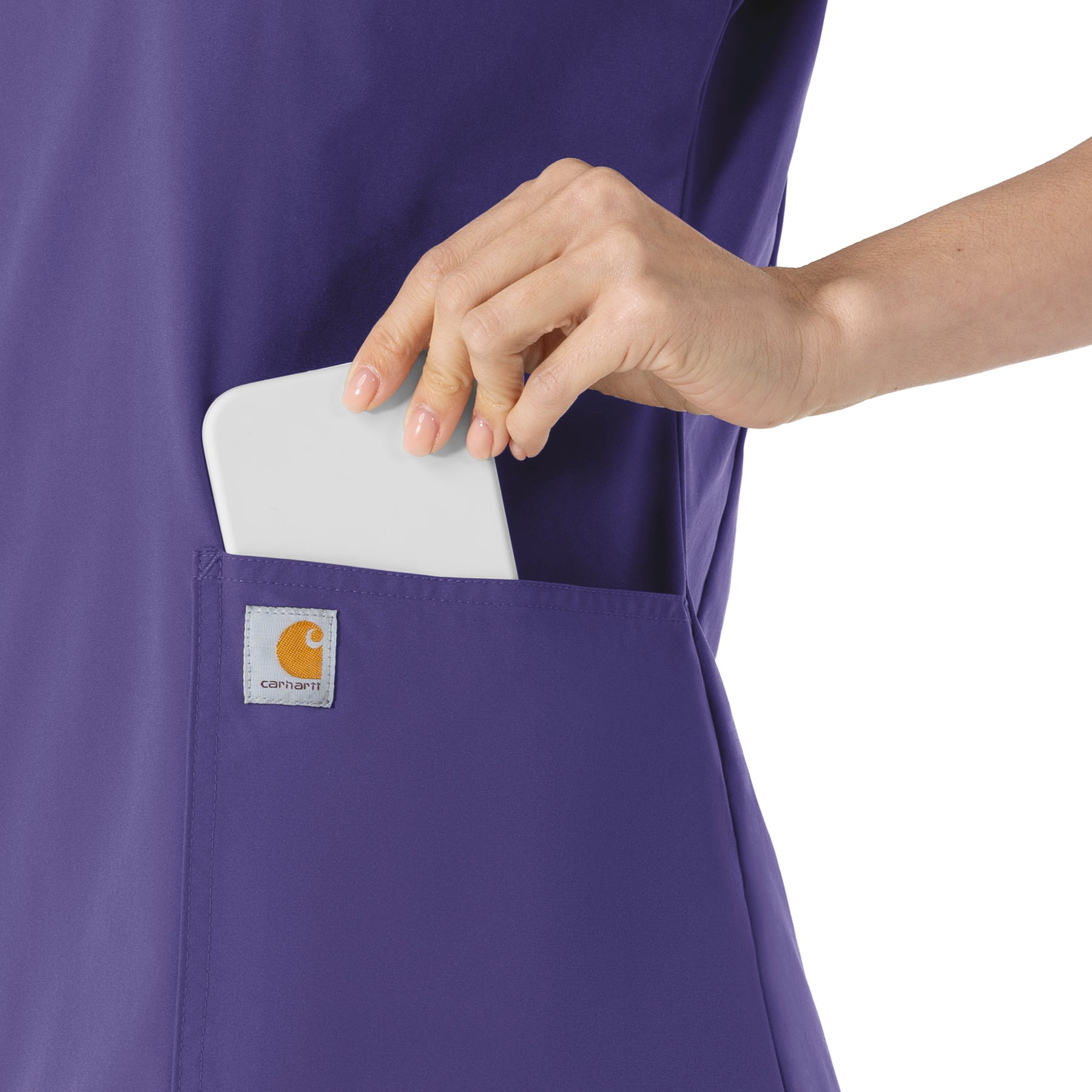 Carhartt Force Essentials Women's V-Neck Scrub Top - Grape pocket