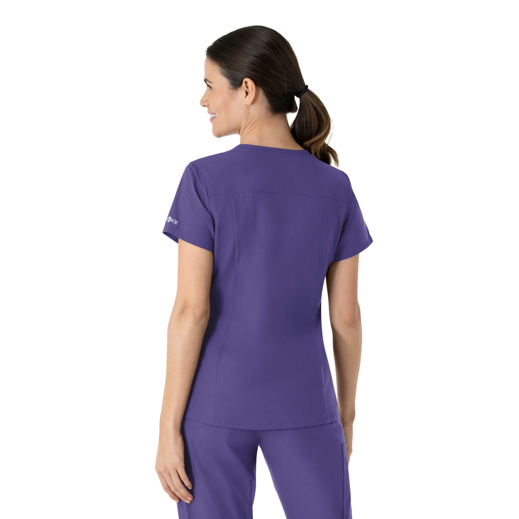 Carhartt Force Essentials Women's V-Neck Scrub Top - Grape back