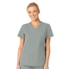 Force Essentials Women's V-Neck Scrub Top Grey