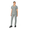 Force Essentials Women's V-Neck Scrub Top Grey full scrub set