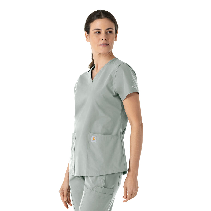 Carhartt Force Essentials Women's V-Neck Scrub Top - Grey side