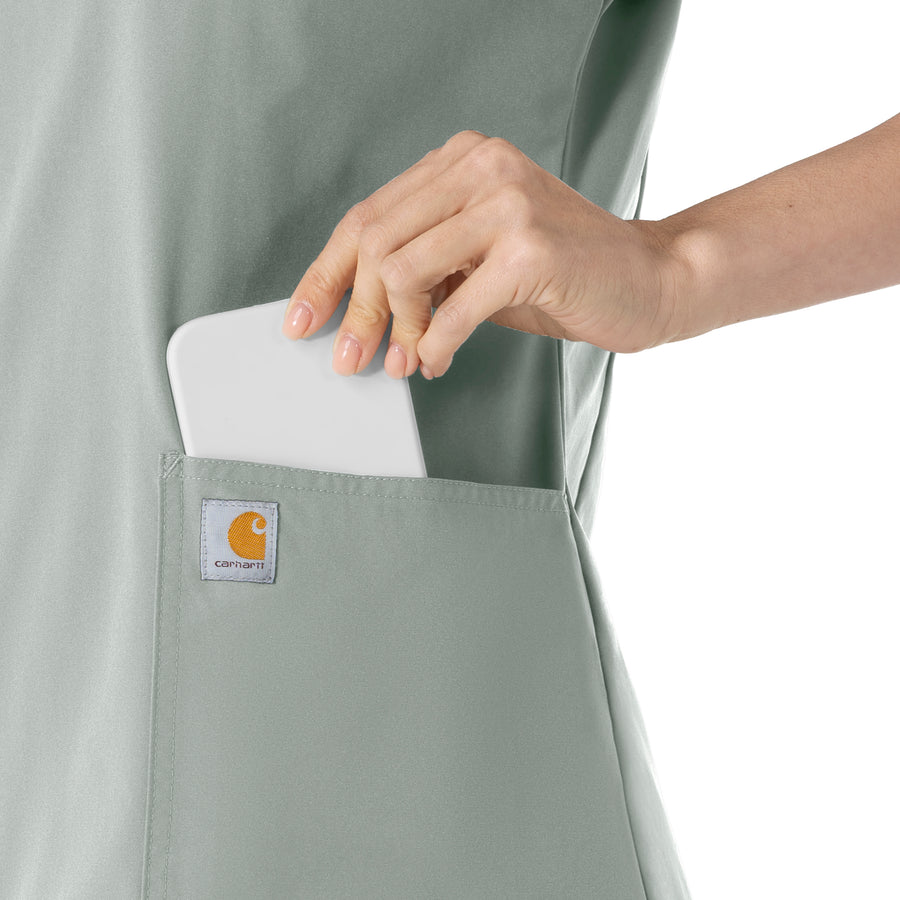 Carhartt Force Essentials Women's V-Neck Scrub Top - Grey pocket