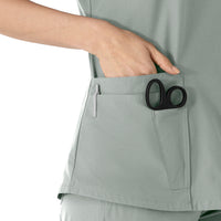 Carhartt Force Essentials Women's V-Neck Scrub Top - Grey scissor pocket