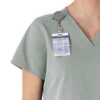 Carhartt Force Essentials Women's V-Neck Scrub Top - Grey badge loop