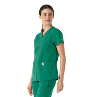 Carhartt Force Essentials Women's V-Neck Scrub Top - Hunter side