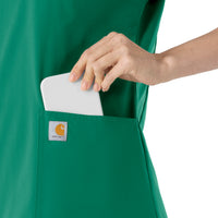 Carhartt Force Essentials Women's V-Neck Scrub Top - Hunter pocket