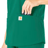 Force Essentials Women's V-Neck Scrub Top Hunter side detail 1