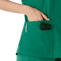 Carhartt Force Essentials Women's V-Neck Scrub Top - Hunter scissor pocket
