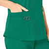 Force Essentials Women's V-Neck Scrub Top Hunter side detail 2