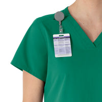 Carhartt Force Essentials Women's V-Neck Scrub Top - Hunter badge loop