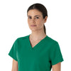 Carhartt Force Essentials Women's V-Neck Scrub Top - Hunter neckline