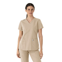 Carhartt Force Essentials Women's V-Neck Scrub Top - Khaki