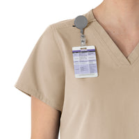 Carhartt Force Essentials Women's V-Neck Scrub Top - Khaki badge loop