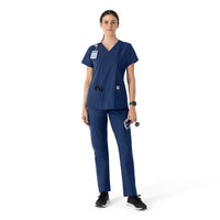 Carhartt Force Essentials Women's V-Neck Scrub Top - Navy scrub set